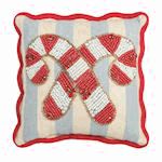 Mud Pie Candy Canes Mini Beaded Pillow