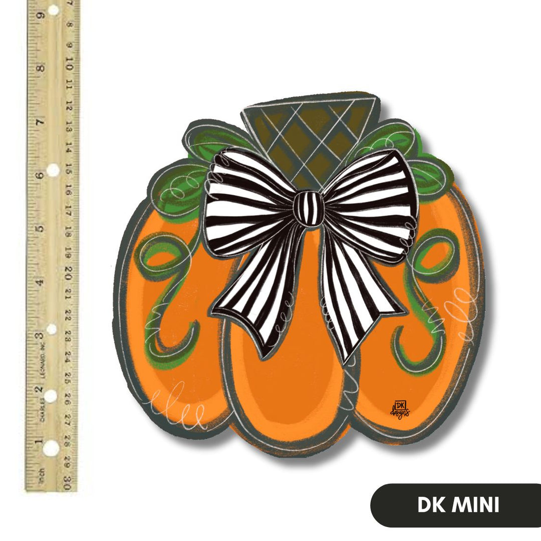 Dk Designs Black And White Bow Pumpkin Mini
