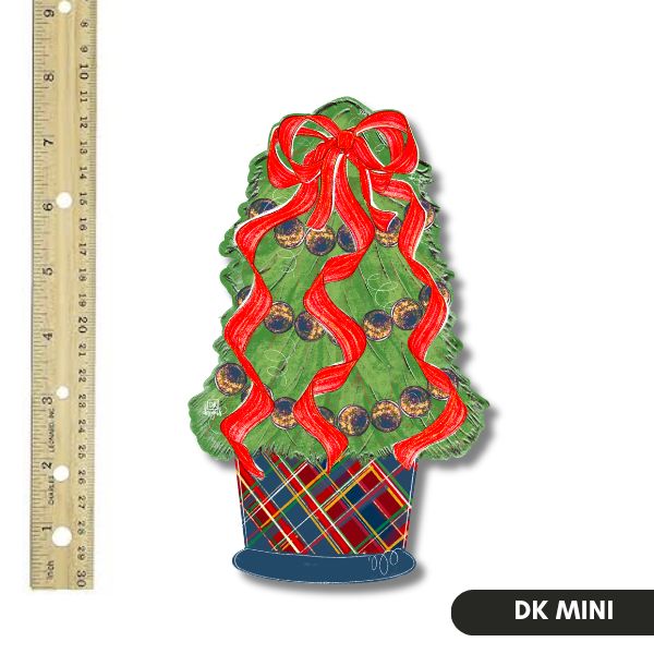 Dk Designs Plaid Navy Tree Mini