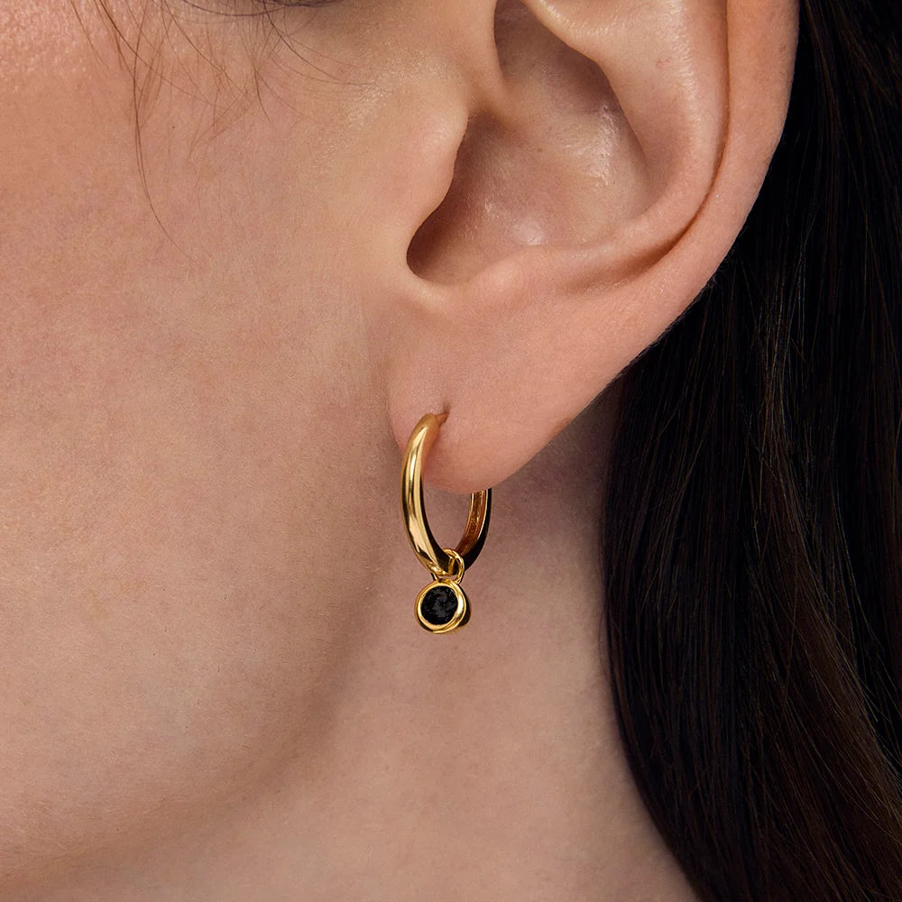 Dean Davidson Orsay Huggie Hoops Black CZ