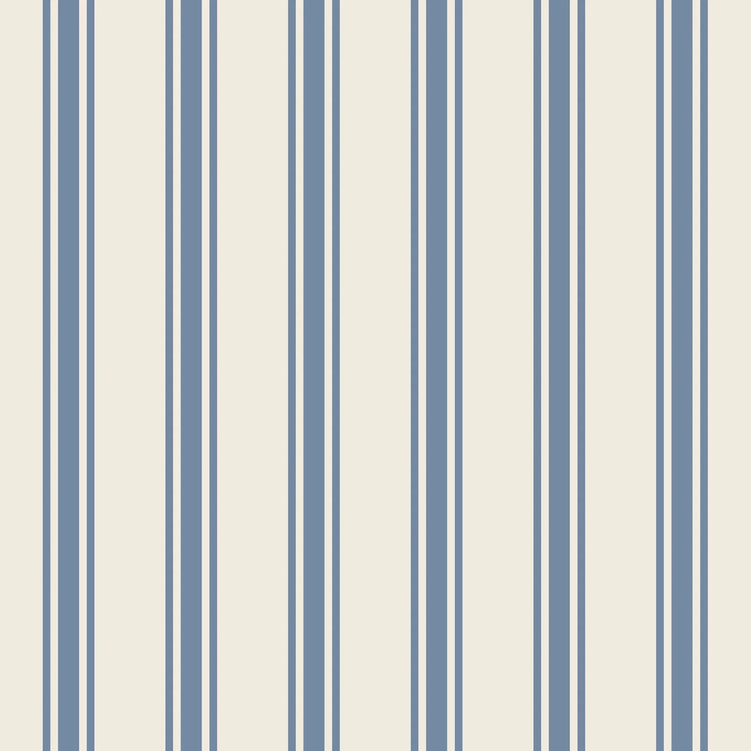 Hester &amp; Cook Cornflower Blue Linen Stripe Runner