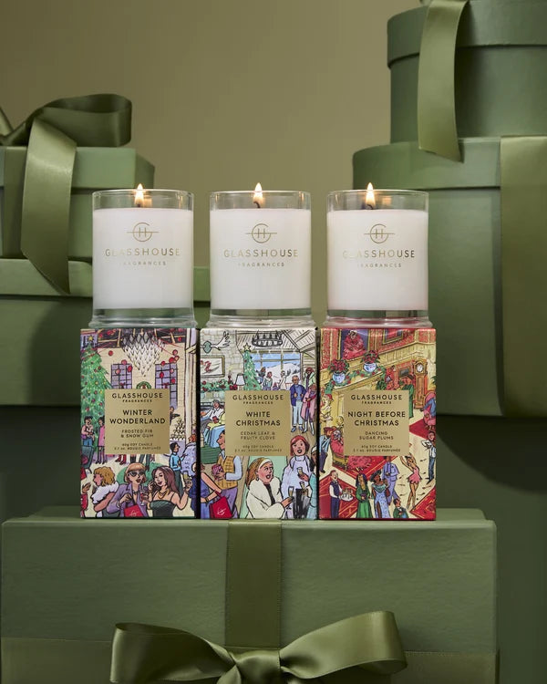 Glasshouse  Christmas Candle Trio