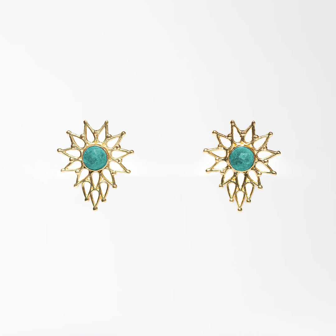 Winton + Waits Starburst Stud- Amazonite