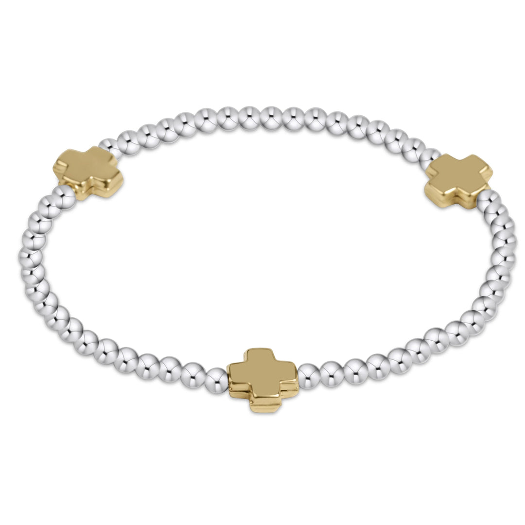Enewton Design Signature Cross 3mm Mixed Metal Bracelet - Gold