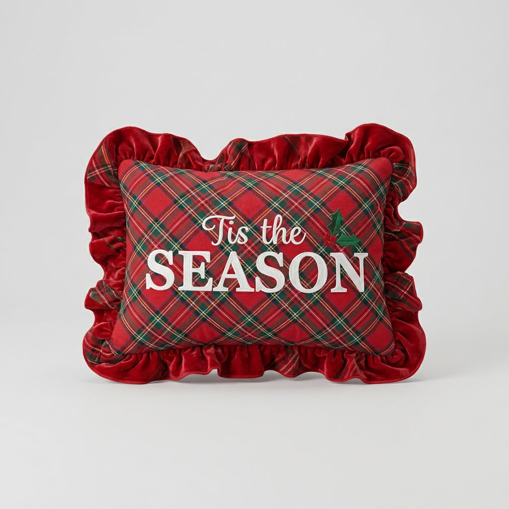 Shiraleah Tis The Season Plaid Pillow