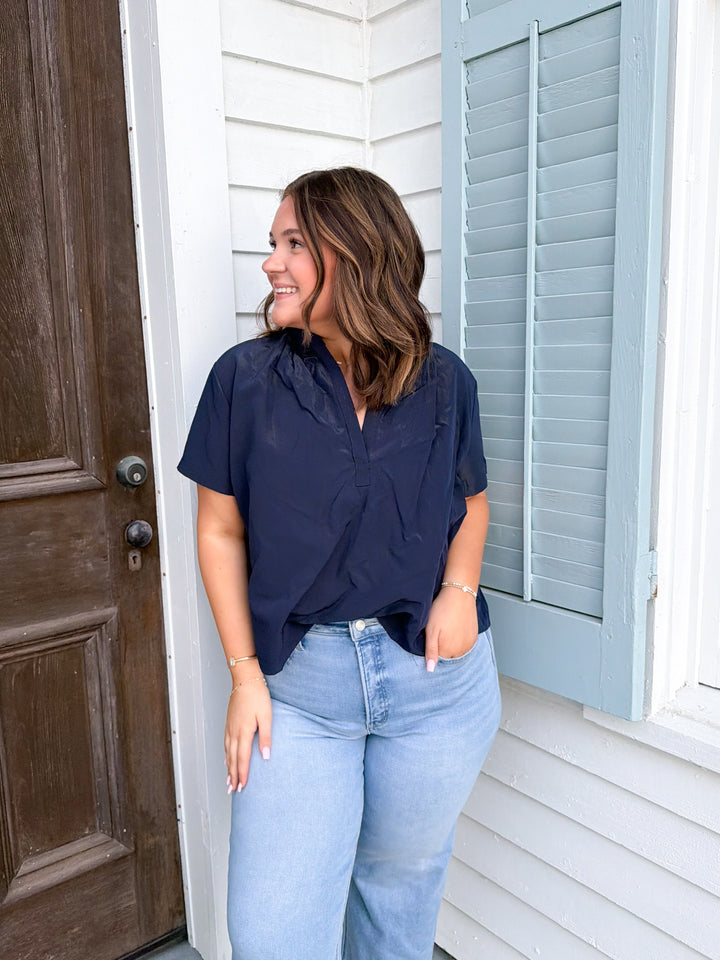 Prescott Navy Top