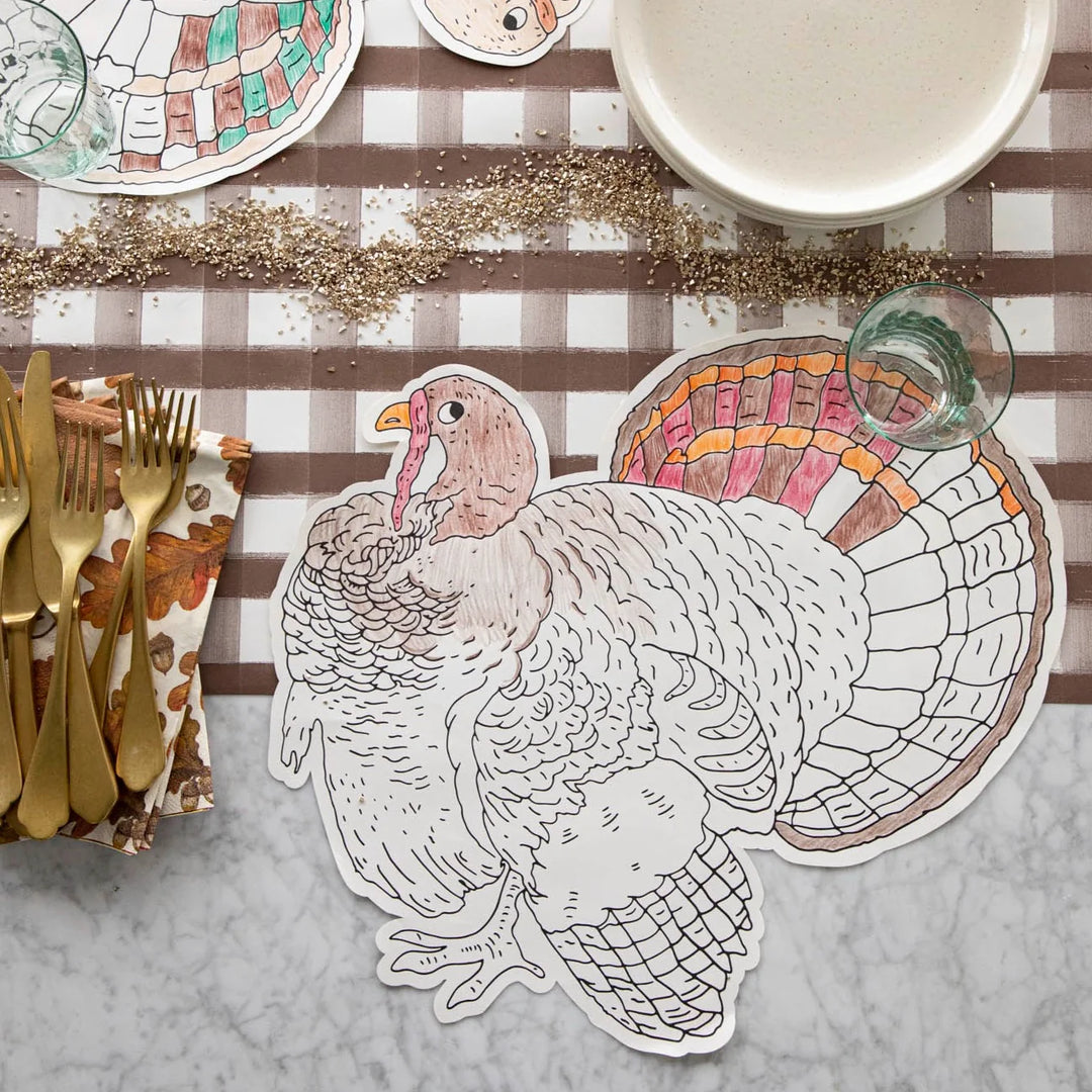 Hester &amp; Cook Die Cut Coloring Turkey Placemat