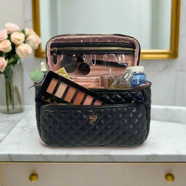 Pursen Black Classic Train Case - Timeless Quilted