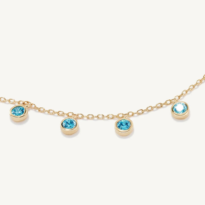Dean Davidson Orsay Charm Necklace Blue Topaz CZ