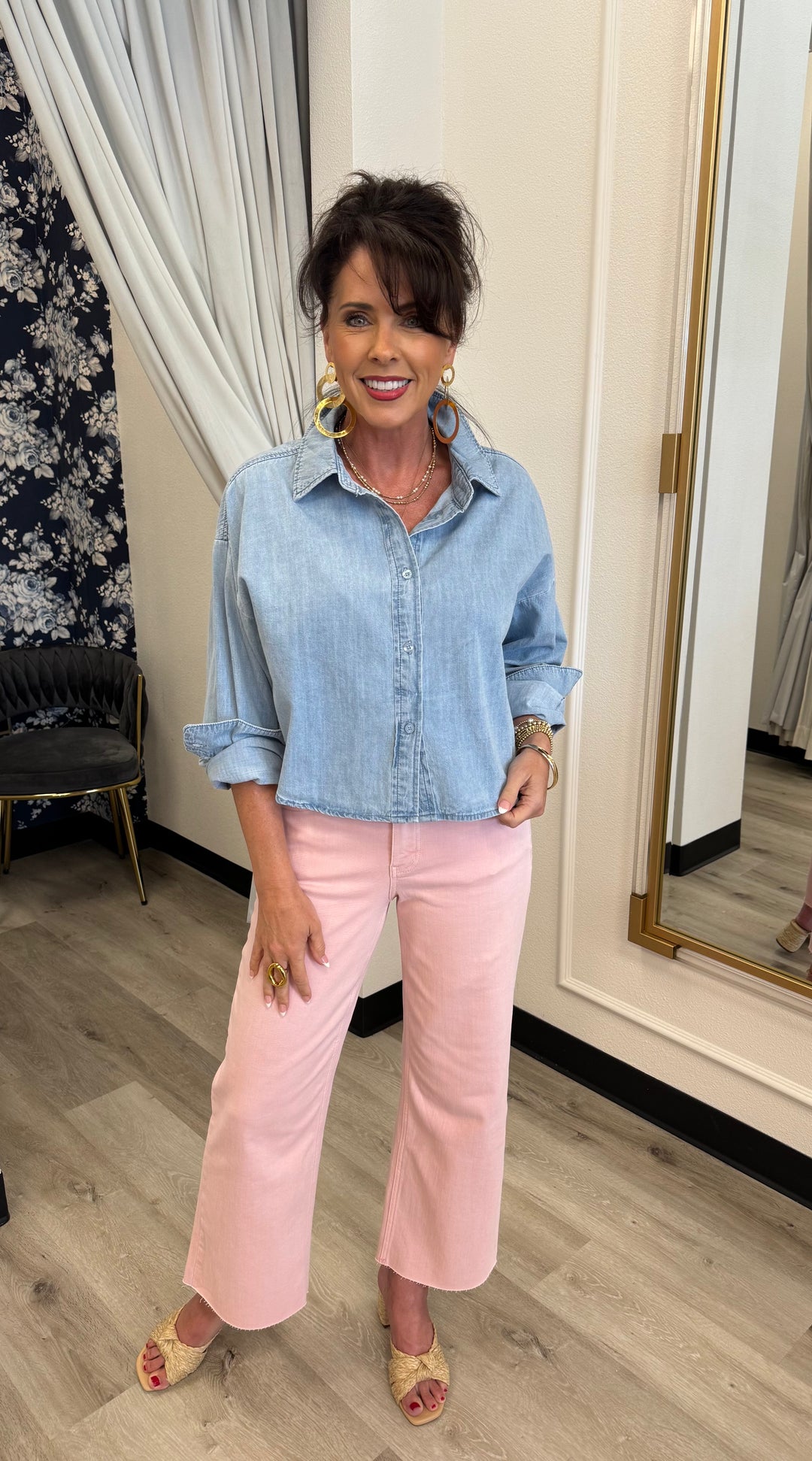 Olivia - Pink Denim Pants
