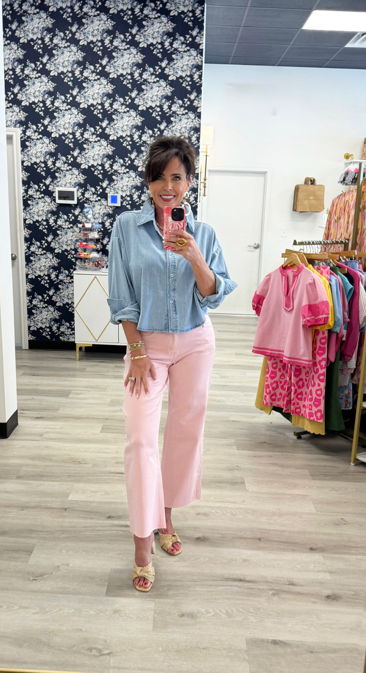 Olivia - Pink Denim Pants