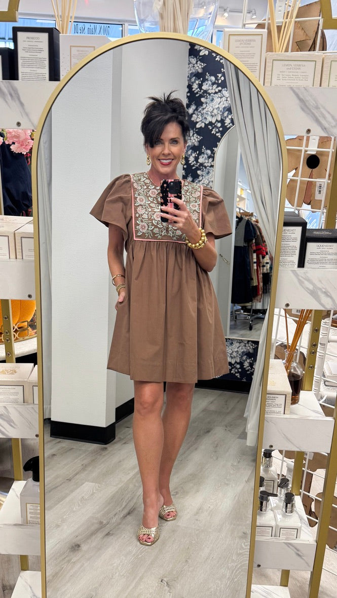 Piper Embroidered Mini Dress