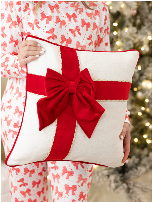 Red Bow Pillow