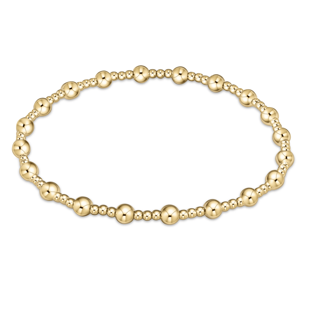 ENewton Classic Sincerity Pattern 4mm Bead Bracelet- Gold