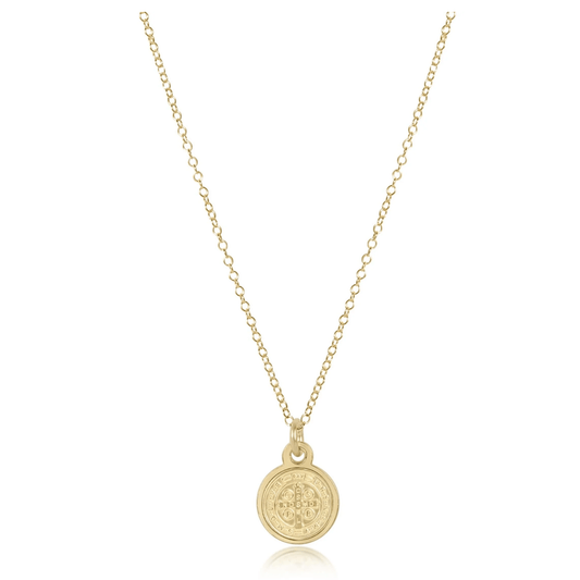 E Newton 16" Necklace Gold Blessing Small Gold Disc