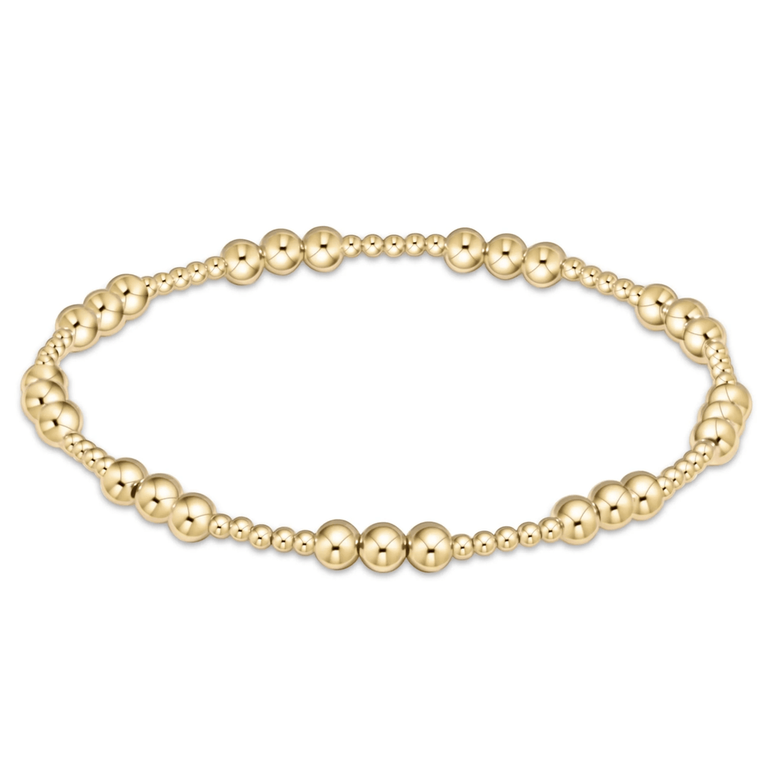 enewton Classic Joy Pattern 4mm Bead Bracelet- Gold