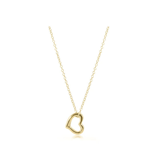 E Newton 16" Necklace Gold- Love Small Gold Charm