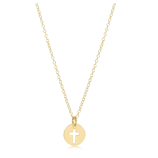 E Newton 16" Necklace Gold- Blessed Small Gold Disc