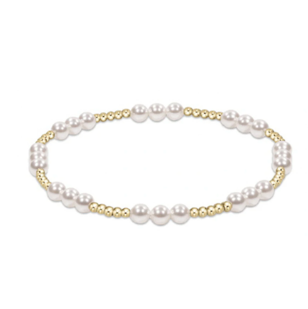 ENewton Classic Joy Pattern 4mm Bead Bracelet- Pearl