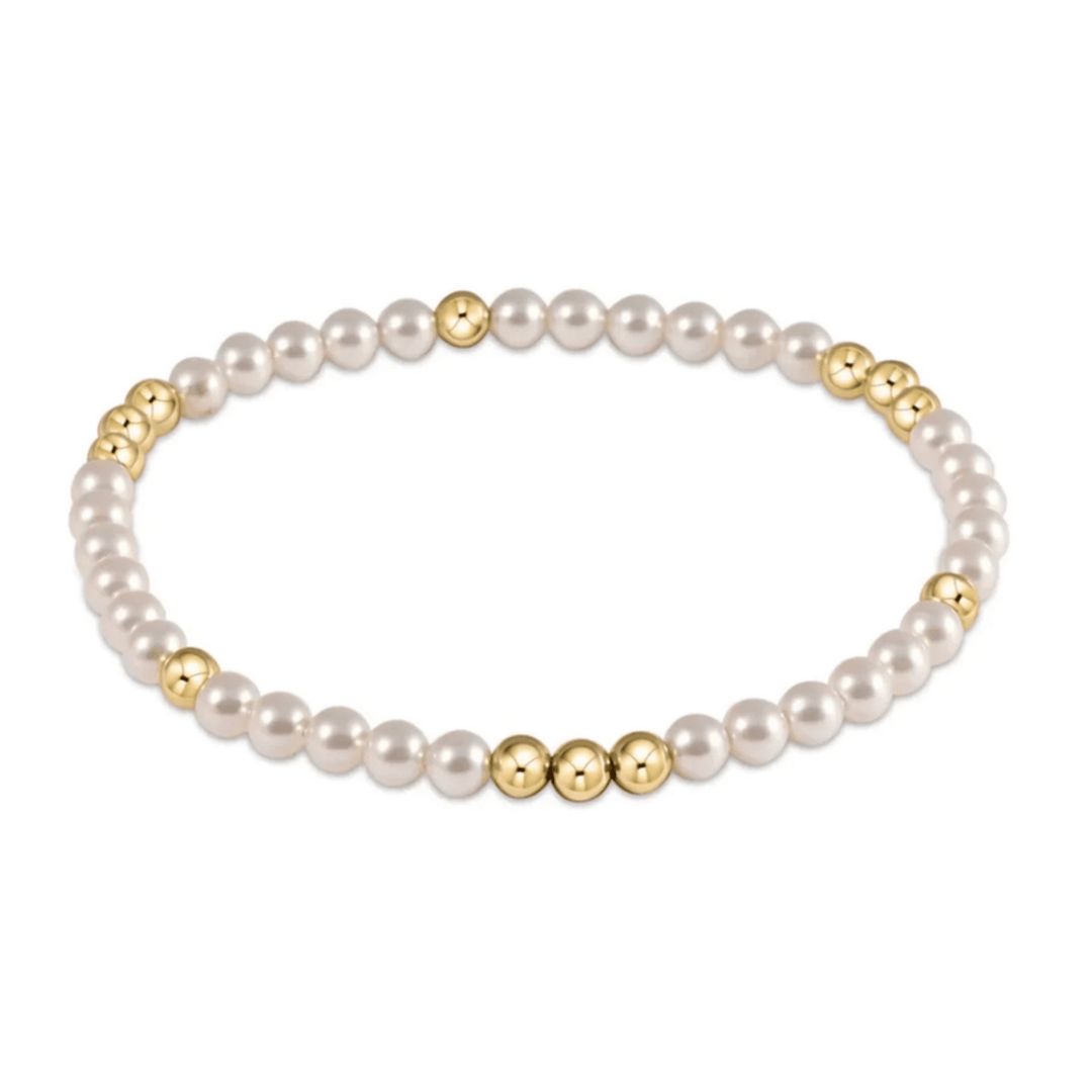 ENewton Worthy Pattern 3mm Bead Bracelet- Pearl