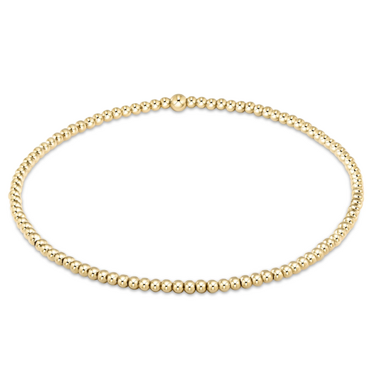 E Newton Classic Gold 2mm Bead Bracelet