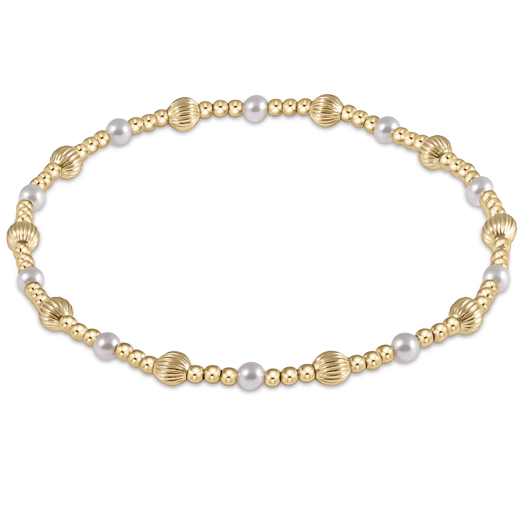 ENewton Dignity Sincerity Pattern 4mm Bead Bracelet- Pearl