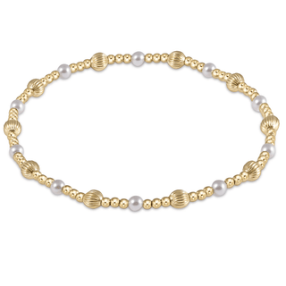 E Newton Dignity Sincerity Pattern 4mm Bead Bracelet -Pearl