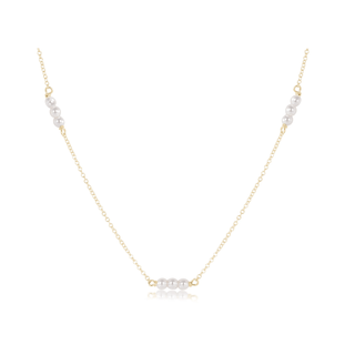 E Newton Choker Joy Simplicity Chain Gold - 3mm Pearl