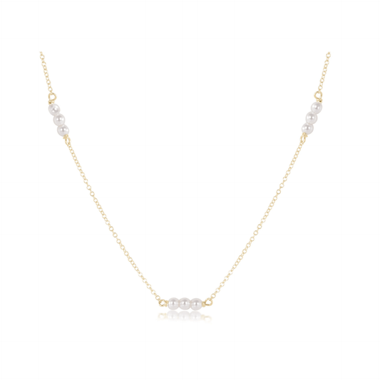 E Newton Choker Joy Simplicity Chain Gold - 3mm Pearl