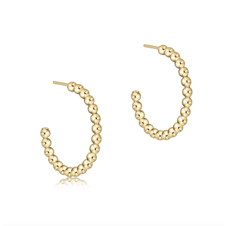 E Newton Beaded Classic 1" Post Hoop - 2mm Gold