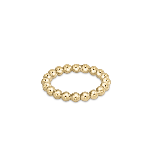 E Newton Classic Gold 3mm Bead Ring