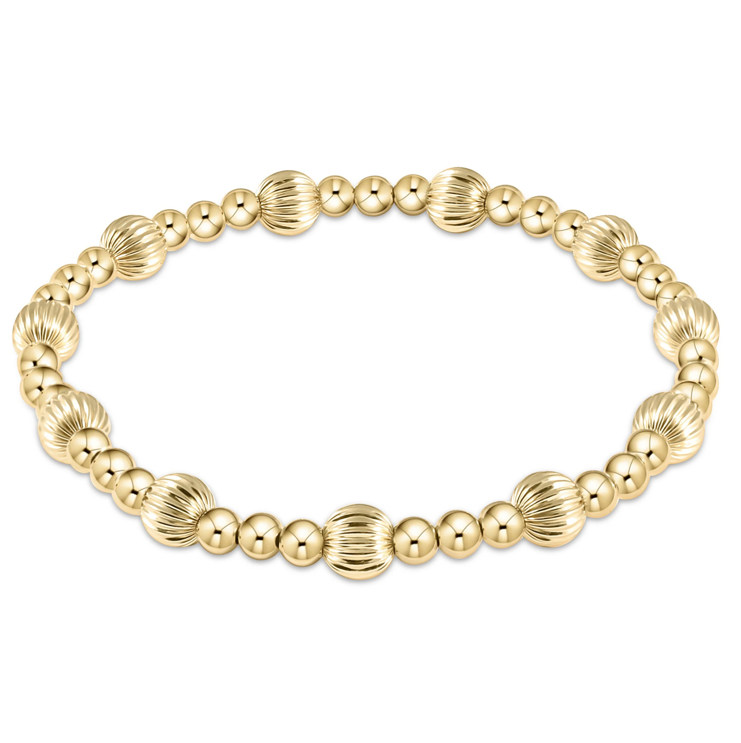 E Newton Dignity Sincerity Pattern 6mm Bead Bracelet - Gold