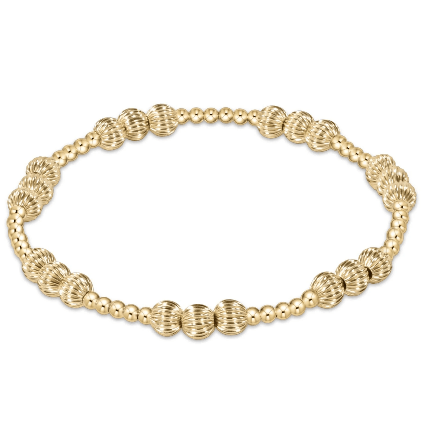 E Newton Dignity Joy Pattern 5mm Bead Bracelet - Gold