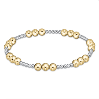 enewton Classic Joy Pattern 4mm Bead Bracelet- Mixed Metal