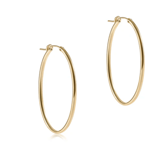 E Newton Oval Gold 2" Hoop - Smooth