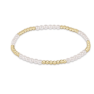 E Newton Classic Blissful Pattern 2.5mm Bead Bracelet - 3mm Pearl