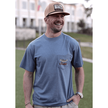 Burlebo River Fish Tee - Heather Blue Jean