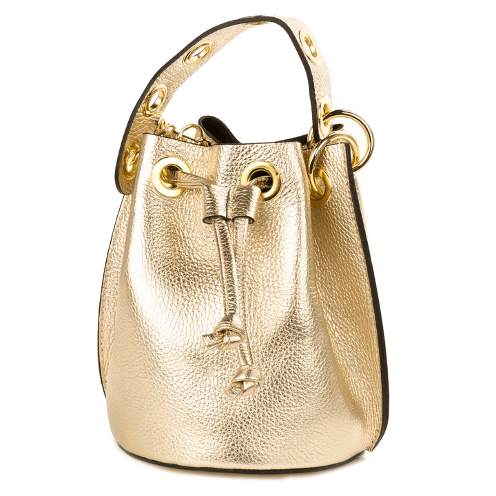German Fuentes Gold Bucket Bag