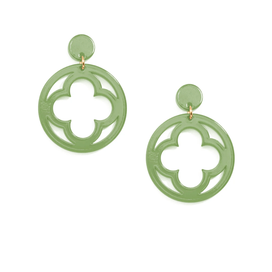 ZENZII -Sage Open Clover Earrings