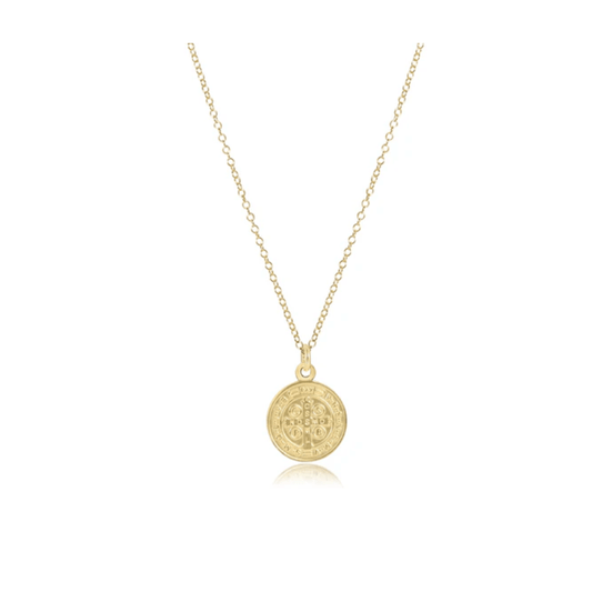 E Newton 16" Necklace Gold- Blessed Medium Gold Disc