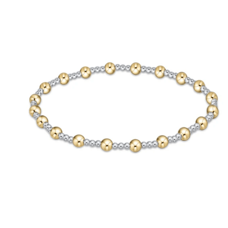 E Newton Classic Sincerity 4mm Bead Bracelet - Mixed Metal