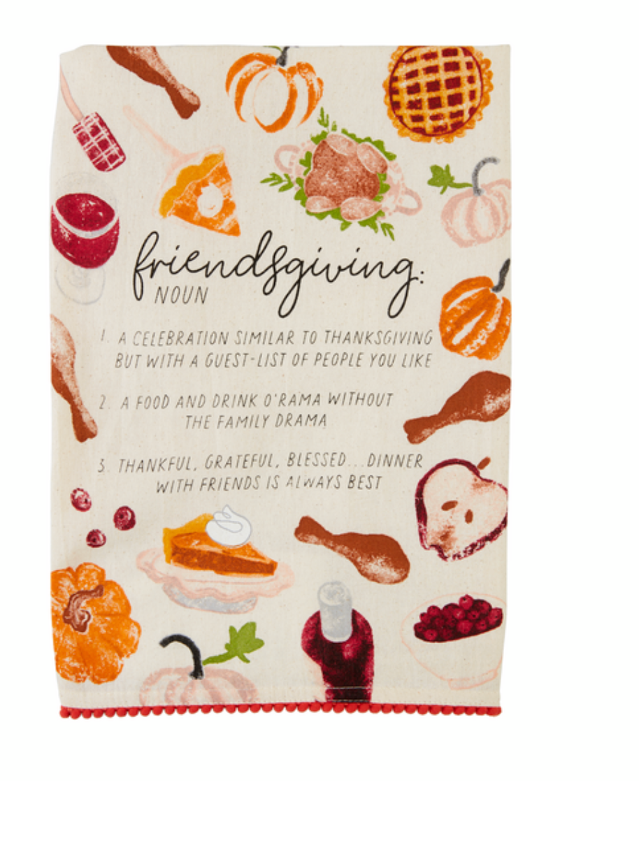 Mud Pie Friendsgiving Trimmed Towel