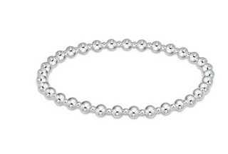 E Newton Classic Grateful Pattern 4mm Bead Bracelet - Sterling