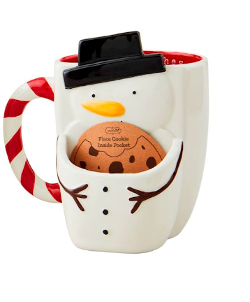 Mud Pie Snowman Cookie Pocket Mug