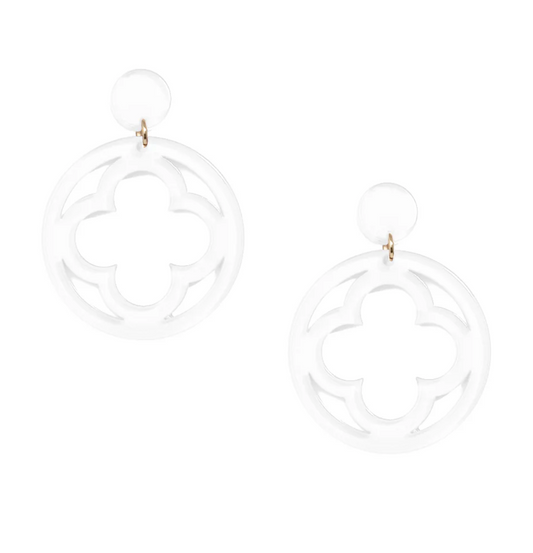 ZENZII - White  Open Clover Earrings