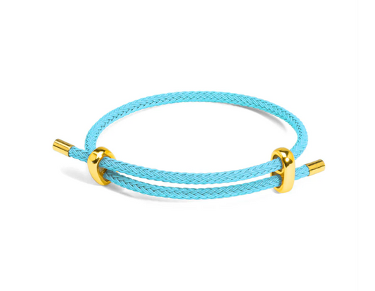 Zenzii - Baby Blue Adjustable Braided Rope Bracelet