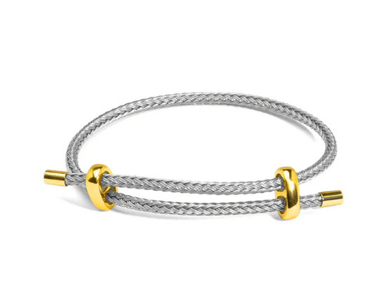 Zenzii -Gray Adjustable Braided Rope Bracelet