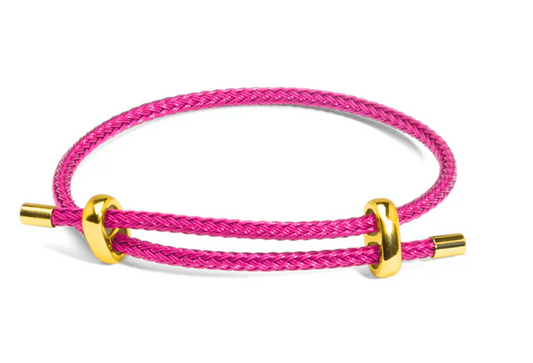 Zenzii -Hot Pink Adjustable Braided Rope Bracelet