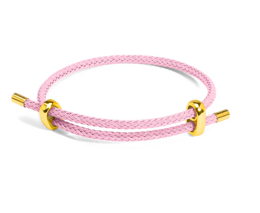 Zenzii - Light Pink Adjustable Braided Rope Bracelet