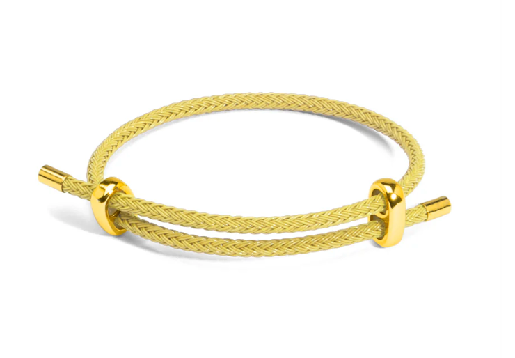 Zenzii - Yellow Adjustable Braided Rope Bracelet